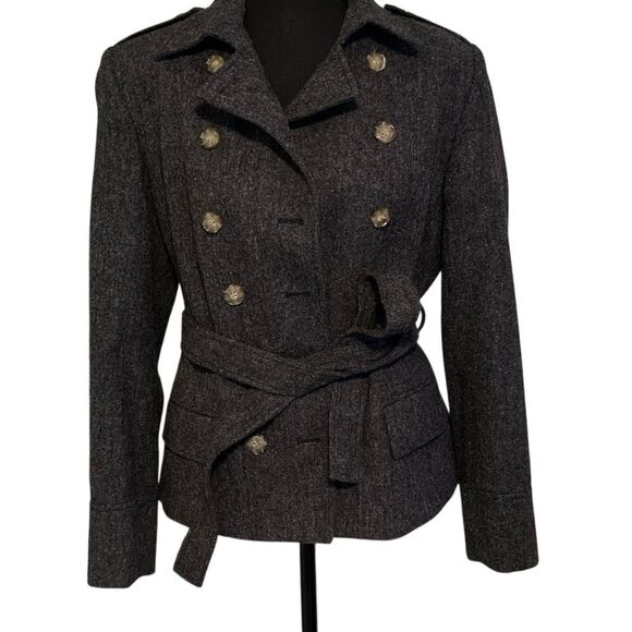J. Peterman Women’s Wool Double Breasted Pea Coat - Picture 4 of 9